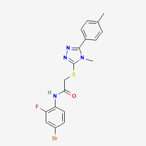 molecular formula C18H16BrFN4OS B4849356 N-(4-bromo-2-fluorophenyl)-2-{[4-methyl-5-(4-methylphenyl)-4H-1,2,4-triazol-3-yl]thio}acetamide 