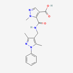 molecular formula C18H19N5O3 B4849361 5-({[(3,5-dimethyl-1-phenyl-1H-pyrazol-4-yl)methyl]amino}carbonyl)-1-methyl-1H-pyrazole-4-carboxylic acid 