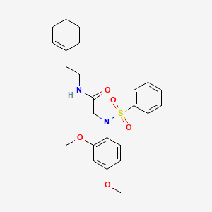 molecular formula C24H30N2O5S B4849370 N~1~-[2-(1-cyclohexen-1-yl)ethyl]-N~2~-(2,4-dimethoxyphenyl)-N~2~-(phenylsulfonyl)glycinamide 