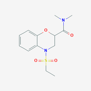 molecular formula C13H18N2O4S B4849381 4-(ethylsulfonyl)-N,N-dimethyl-3,4-dihydro-2H-1,4-benzoxazine-2-carboxamide 