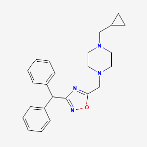 molecular formula C24H28N4O B4849410 1-(cyclopropylmethyl)-4-{[3-(diphenylmethyl)-1,2,4-oxadiazol-5-yl]methyl}piperazine 