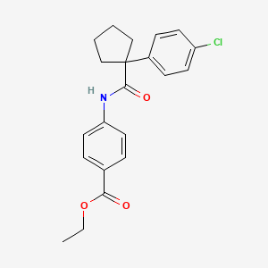 molecular formula C21H22ClNO3 B4849421 ethyl 4-({[1-(4-chlorophenyl)cyclopentyl]carbonyl}amino)benzoate 