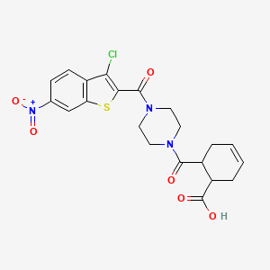 molecular formula C21H20ClN3O6S B4849422 6-({4-[(3-chloro-6-nitro-1-benzothien-2-yl)carbonyl]-1-piperazinyl}carbonyl)-3-cyclohexene-1-carboxylic acid 