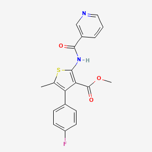 molecular formula C19H15FN2O3S B4849425 methyl 4-(4-fluorophenyl)-5-methyl-2-[(3-pyridinylcarbonyl)amino]-3-thiophenecarboxylate 