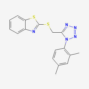 molecular formula C17H15N5S2 B4849437 2-({[1-(2,4-dimethylphenyl)-1H-tetrazol-5-yl]methyl}thio)-1,3-benzothiazole 