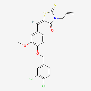 molecular formula C21H17Cl2NO3S2 B4849444 3-allyl-5-{4-[(3,4-dichlorobenzyl)oxy]-3-methoxybenzylidene}-2-thioxo-1,3-thiazolidin-4-one 