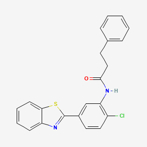 molecular formula C22H17ClN2OS B4849451 N-[5-(1,3-benzothiazol-2-yl)-2-chlorophenyl]-3-phenylpropanamide 