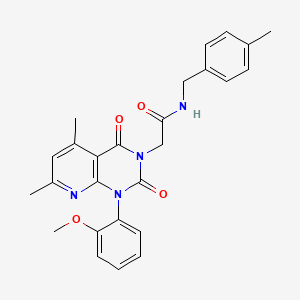 molecular formula C26H26N4O4 B4849498 2-[1-(2-methoxyphenyl)-5,7-dimethyl-2,4-dioxo-1,4-dihydropyrido[2,3-d]pyrimidin-3(2H)-yl]-N-(4-methylbenzyl)acetamide 