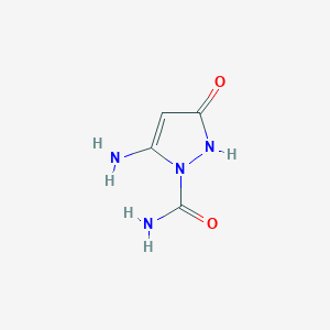 molecular formula C4H6N4O2 B048495 3-amino-5-oxo-1H-pyrazole-2-carboxamide CAS No. 119768-91-1