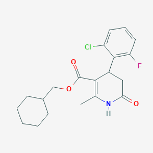 molecular formula C20H23ClFNO3 B4849518 cyclohexylmethyl 4-(2-chloro-6-fluorophenyl)-2-methyl-6-oxo-1,4,5,6-tetrahydro-3-pyridinecarboxylate 