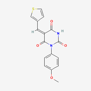 molecular formula C16H12N2O4S B4849541 1-(4-methoxyphenyl)-5-(3-thienylmethylene)-2,4,6(1H,3H,5H)-pyrimidinetrione 
