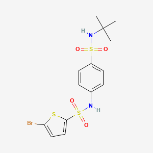 molecular formula C14H17BrN2O4S3 B4849551 5-bromo-N-{4-[(tert-butylamino)sulfonyl]phenyl}-2-thiophenesulfonamide 