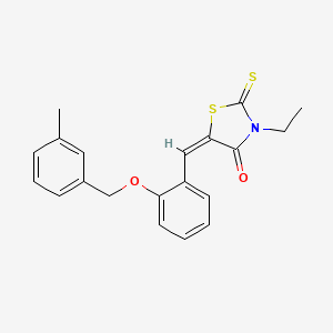 molecular formula C20H19NO2S2 B4849574 3-ethyl-5-{2-[(3-methylbenzyl)oxy]benzylidene}-2-thioxo-1,3-thiazolidin-4-one 