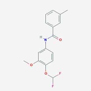 molecular formula C16H15F2NO3 B4849582 N-[4-(difluoromethoxy)-3-methoxyphenyl]-3-methylbenzamide 