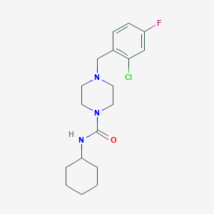 molecular formula C18H25ClFN3O B4849594 4-(2-chloro-4-fluorobenzyl)-N-cyclohexyl-1-piperazinecarboxamide 