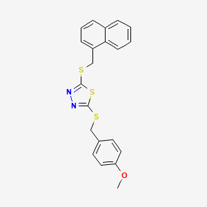 molecular formula C21H18N2OS3 B4849630 2-[(4-methoxybenzyl)thio]-5-[(1-naphthylmethyl)thio]-1,3,4-thiadiazole 