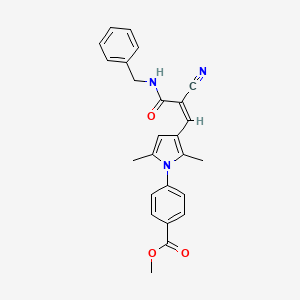 molecular formula C25H23N3O3 B4849639 methyl 4-{3-[3-(benzylamino)-2-cyano-3-oxo-1-propen-1-yl]-2,5-dimethyl-1H-pyrrol-1-yl}benzoate 