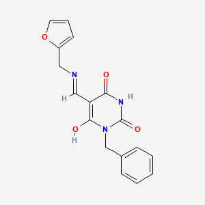 molecular formula C17H15N3O4 B4849667 1-benzyl-5-{[(2-furylmethyl)amino]methylene}-2,4,6(1H,3H,5H)-pyrimidinetrione 