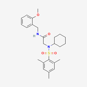 molecular formula C25H34N2O4S B4849669 N~2~-cyclohexyl-N~2~-(mesitylsulfonyl)-N~1~-(2-methoxybenzyl)glycinamide 