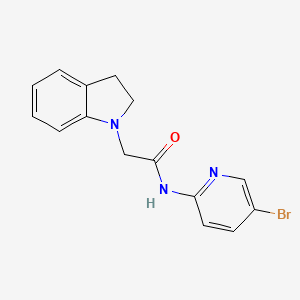 molecular formula C15H14BrN3O B4849679 N-(5-bromo-2-pyridinyl)-2-(2,3-dihydro-1H-indol-1-yl)acetamide 