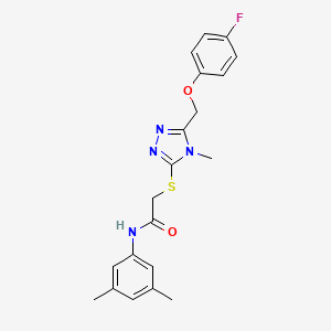 molecular formula C20H21FN4O2S B4849701 N-(3,5-dimethylphenyl)-2-({5-[(4-fluorophenoxy)methyl]-4-methyl-4H-1,2,4-triazol-3-yl}thio)acetamide 