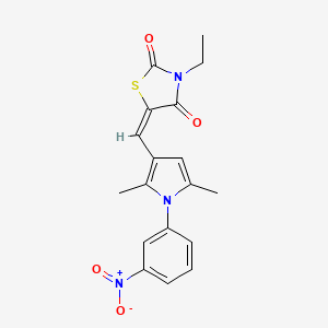 molecular formula C18H17N3O4S B4849709 5-{[2,5-dimethyl-1-(3-nitrophenyl)-1H-pyrrol-3-yl]methylene}-3-ethyl-1,3-thiazolidine-2,4-dione 