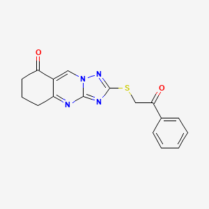 molecular formula C17H14N4O2S B4849715 2-[(2-oxo-2-phenylethyl)thio]-6,7-dihydro[1,2,4]triazolo[5,1-b]quinazolin-8(5H)-one 