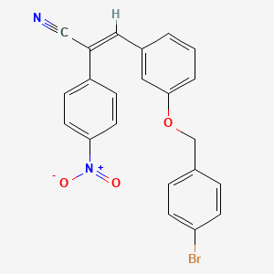 molecular formula C22H15BrN2O3 B4849731 3-{3-[(4-bromobenzyl)oxy]phenyl}-2-(4-nitrophenyl)acrylonitrile 