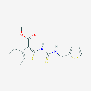 molecular formula C15H18N2O2S3 B4849743 methyl 4-ethyl-5-methyl-2-({[(2-thienylmethyl)amino]carbonothioyl}amino)-3-thiophenecarboxylate 