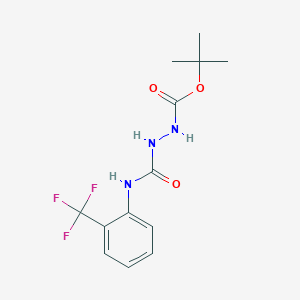 molecular formula C13H16F3N3O3 B4849746 tert-butyl 2-({[2-(trifluoromethyl)phenyl]amino}carbonyl)hydrazinecarboxylate 
