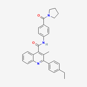 molecular formula C30H29N3O2 B4849782 2-(4-ethylphenyl)-3-methyl-N-[4-(1-pyrrolidinylcarbonyl)phenyl]-4-quinolinecarboxamide 