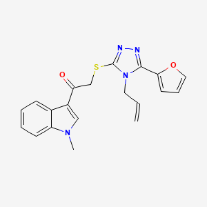 molecular formula C20H18N4O2S B4849783 2-{[4-allyl-5-(2-furyl)-4H-1,2,4-triazol-3-yl]thio}-1-(1-methyl-1H-indol-3-yl)ethanone 
