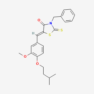 molecular formula C23H25NO3S2 B4849786 3-benzyl-5-[3-methoxy-4-(3-methylbutoxy)benzylidene]-2-thioxo-1,3-thiazolidin-4-one 
