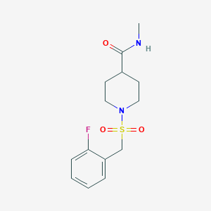 molecular formula C14H19FN2O3S B4849798 1-[(2-fluorobenzyl)sulfonyl]-N-methyl-4-piperidinecarboxamide 