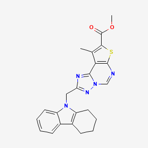 molecular formula C23H21N5O2S B4849804 methyl 9-methyl-2-(1,2,3,4-tetrahydro-9H-carbazol-9-ylmethyl)thieno[3,2-e][1,2,4]triazolo[1,5-c]pyrimidine-8-carboxylate 