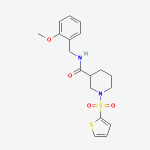 molecular formula C18H22N2O4S2 B4849820 N-(2-methoxybenzyl)-1-(2-thienylsulfonyl)-3-piperidinecarboxamide 