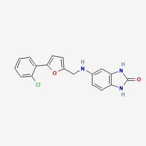 molecular formula C18H14ClN3O2 B4849829 5-({[5-(2-chlorophenyl)-2-furyl]methyl}amino)-1,3-dihydro-2H-benzimidazol-2-one 
