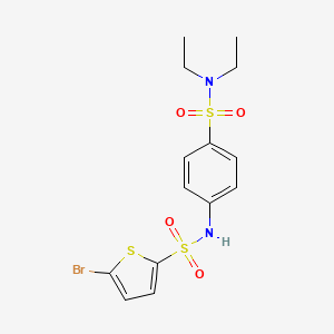 molecular formula C14H17BrN2O4S3 B4849849 5-bromo-N-{4-[(diethylamino)sulfonyl]phenyl}-2-thiophenesulfonamide 