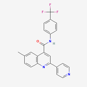 molecular formula C23H16F3N3O B4849864 6-methyl-2-(4-pyridinyl)-N-[4-(trifluoromethyl)phenyl]-4-quinolinecarboxamide 