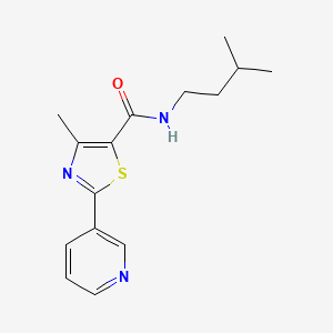 molecular formula C15H19N3OS B4849869 4-methyl-N-(3-methylbutyl)-2-(3-pyridinyl)-1,3-thiazole-5-carboxamide 