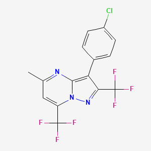 molecular formula C15H8ClF6N3 B4849894 3-(4-chlorophenyl)-5-methyl-2,7-bis(trifluoromethyl)pyrazolo[1,5-a]pyrimidine 