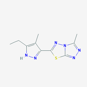 molecular formula C10H12N6S B4849896 6-(5-ethyl-4-methyl-1H-pyrazol-3-yl)-3-methyl[1,2,4]triazolo[3,4-b][1,3,4]thiadiazole 