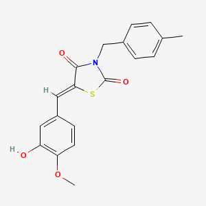 5-(3-hydroxy-4-methoxybenzylidene)-3-(4-methylbenzyl)-1,3-thiazolidine-2,4-dione
