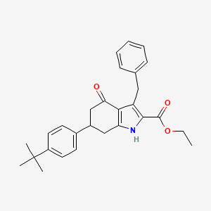 ethyl 3-benzyl-6-(4-tert-butylphenyl)-4-oxo-4,5,6,7-tetrahydro-1H-indole-2-carboxylate