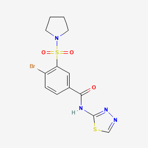 4-bromo-3-(1-pyrrolidinylsulfonyl)-N-1,3,4-thiadiazol-2-ylbenzamide