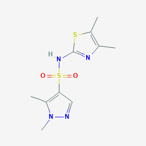 molecular formula C10H14N4O2S2 B4849930 N-(4,5-dimethyl-1,3-thiazol-2-yl)-1,5-dimethyl-1H-pyrazole-4-sulfonamide 
