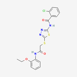 molecular formula C19H17ClN4O3S2 B4849953 2-chloro-N-[5-({2-[(2-ethoxyphenyl)amino]-2-oxoethyl}thio)-1,3,4-thiadiazol-2-yl]benzamide 
