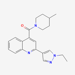 molecular formula C21H24N4O B4849960 2-(1-ethyl-1H-pyrazol-4-yl)-4-[(4-methyl-1-piperidinyl)carbonyl]quinoline 