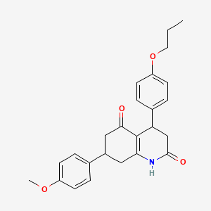 molecular formula C25H27NO4 B4849986 7-(4-methoxyphenyl)-4-(4-propoxyphenyl)-4,6,7,8-tetrahydro-2,5(1H,3H)-quinolinedione 