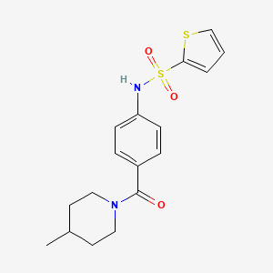 molecular formula C17H20N2O3S2 B4849993 N-{4-[(4-methyl-1-piperidinyl)carbonyl]phenyl}-2-thiophenesulfonamide 